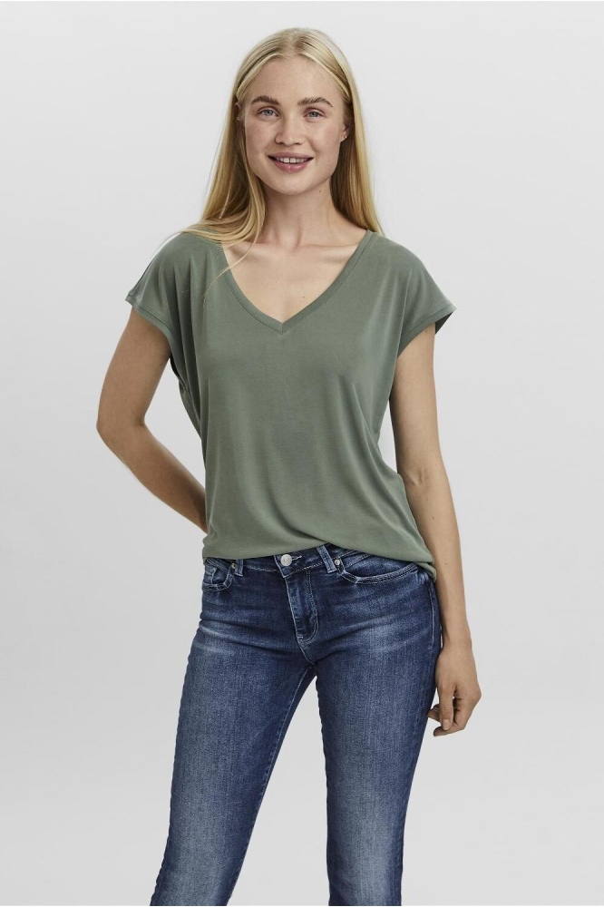 VMFILLI SS V-NECK TEE GA NOOS 10247666 Laurel Wreath